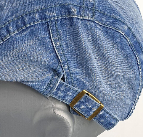 Lichtgewicht luchtige denim cap gebleekt midden blauw