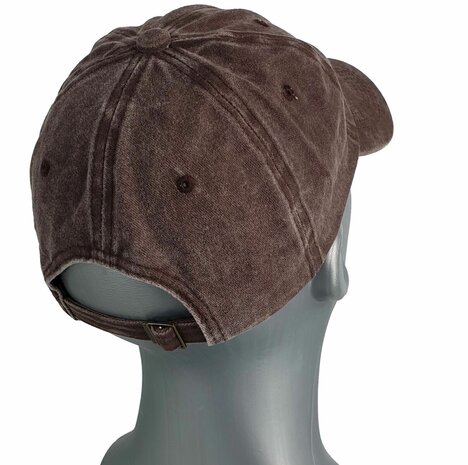 Washed katoenen baseball cap zomerpet kleur bruin