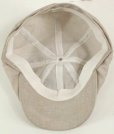 Oversized katoenen zomerpet balloncap jaren 20 stijl kleur naturel