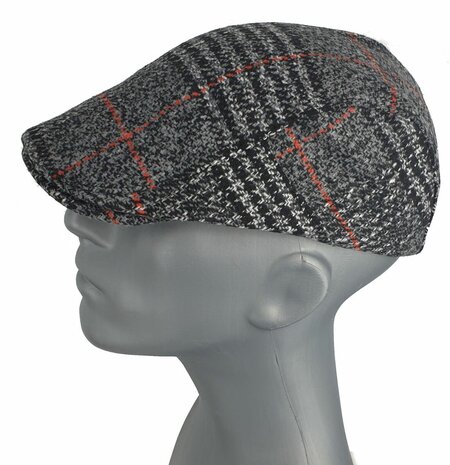 Flatcap winter winterpet klassiek kleur grijs zwart maat one size