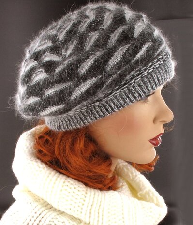 Muts baret wintermuts kleur grijs