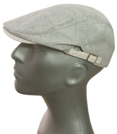 Luchtige katoenen zomer flatcap platte pet kleur lichtgrijs