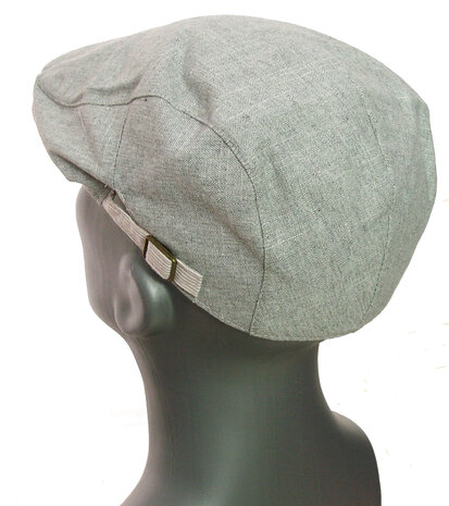 Luchtige katoenen zomer flatcap platte pet kleur lichtgrijs