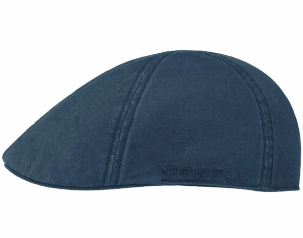 Stetson Texas Cotton flatcap zomerpet in gatsby model kleur midden blauw