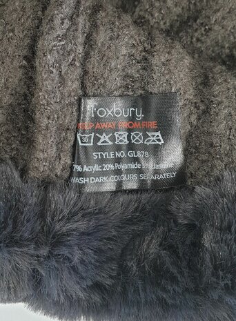Foxbury damesmuts wintermuts met bontrand kleur grijs maat S/M