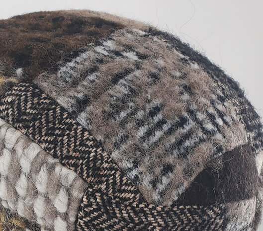Wollen dameshoed winterhoed beige bruin mix