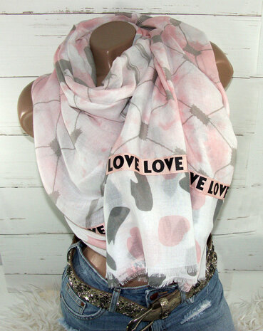 sjaal roze love