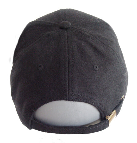 Wollen voorgevormde baseball cap kleur zwart