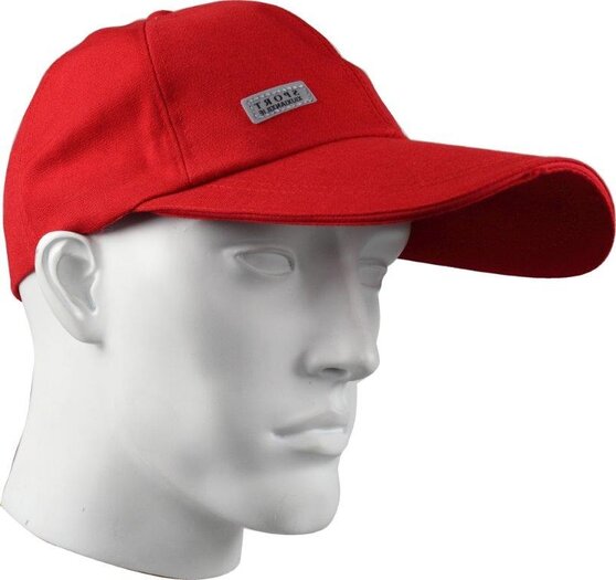 PET met extra lange klep kleur rood voor optimale zonprotectie