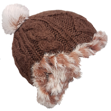 Wintermuts by Herman met bontrandje kleur bruin