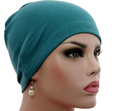 Basismuts kleur petrol voor chemo haarverlies