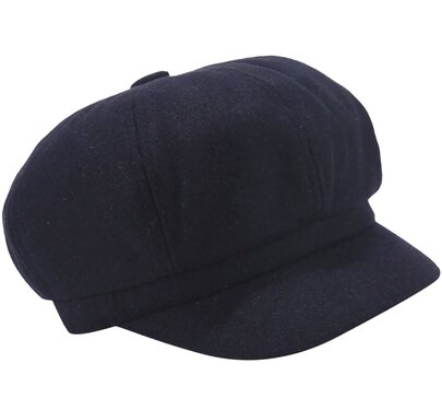 Bakerboy baret met kort klepje kleur donkerblauw