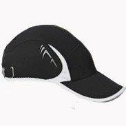 Running sport cap kleur zwart met reflecterende stukken aan de zijkant