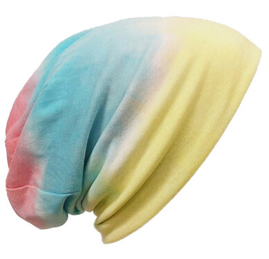 Chemo longbeanie dubbellaags tie die multi