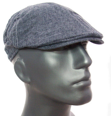 NIEUW! Katoenen denim gatsby flatcap kleur blauw
