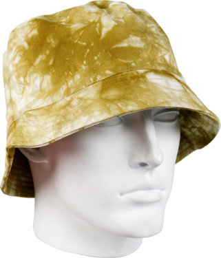 Bucket Hat katoenen vissershoedje in tie dye print batik beige