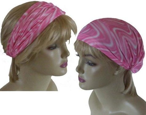 Multifunctionele haarband kleur batik lichtroze