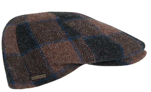Hatland VERLIN wool winterpet met ruit bruin met blauw