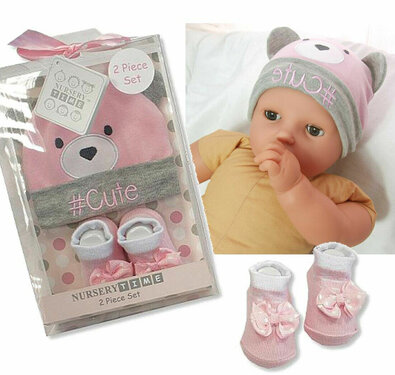 Baby giftset kadoset voor een meisje kleur roze