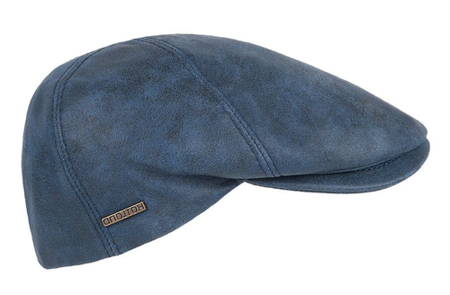 Hatland VERNO Leather leren pet in kleur navy blauw