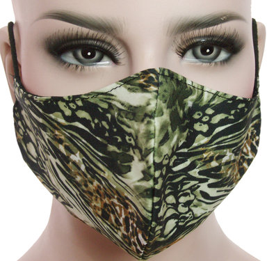 Mondkapje mondmasker wasbaar stoffen herbruikbaar jungle print groen