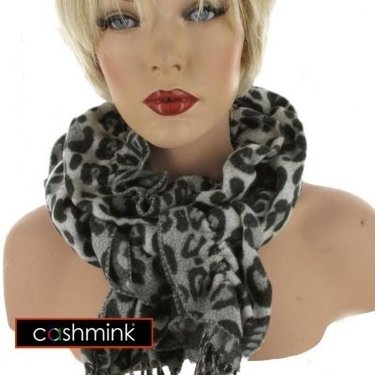 BYRNA Luxe Cashmink Crinkle Sjaal kleur grijs