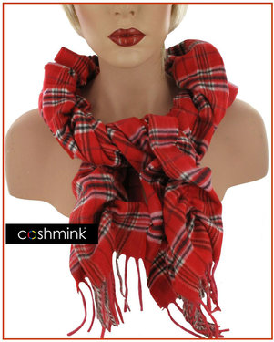 BORA Luxe Cashmink Nova Check Dames Sjaal kleur rood