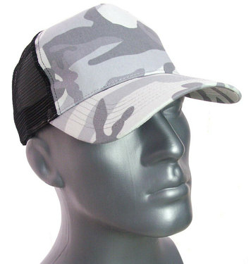 Trucker cap pet snapback mesh achter camouflage zwart grijs maat one size