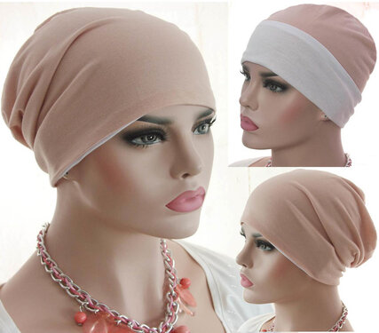 Chemomuts beanie kort of lang te dragen kleur roze maat one size