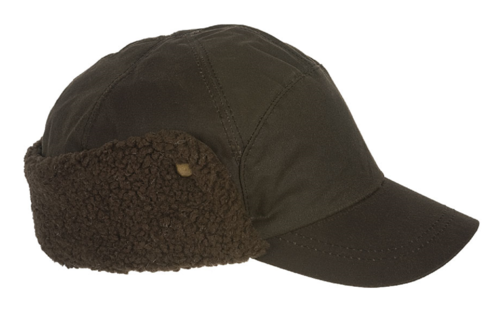 Hatland Timbner waxed cotton outdoor cap met oorflappen kleur bruin