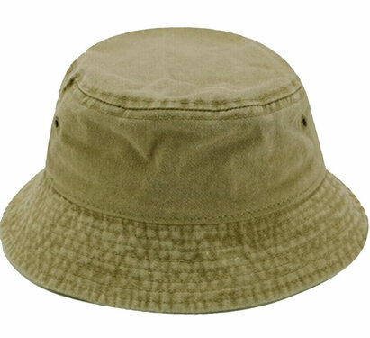 Bucket hat washed vissershoed van katoen kleur beige