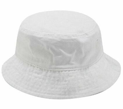 Bucket hat washed vissershoed van katoen kleur wit