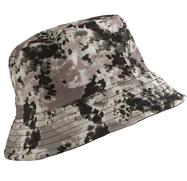 Bucket hat vissershoedje grijs met print van katoen / polyester maat S/M