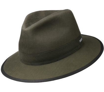 Stetson Traveller cotton Herringbone stevige katoenen hoed kleur donkergroen maat XXL