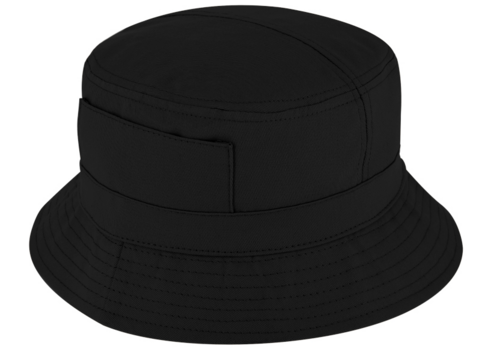 Katoenen bucket hat vissershoedje zonnehoed kleur zwart grote maat XXL 62 63 centimeter