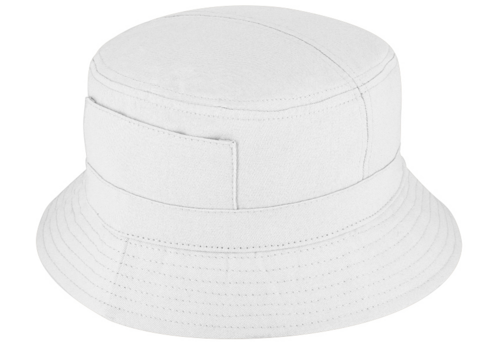 Katoenen bucket hat vissershoedje zonnehoed kleur wit grote maat XXL 62 63 centimeter