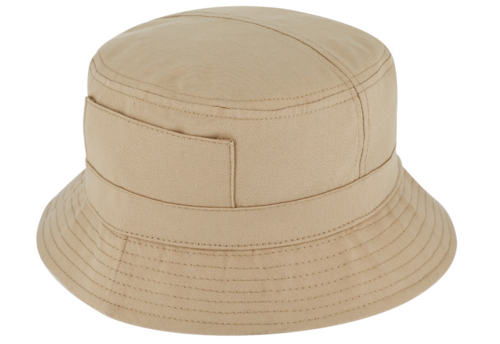 Katoenen bucket hat vissershoedje zonnehoed kleur beige 