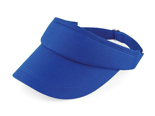 Unisex stevige brede zonneklep voor optimale zon bescherming kleur kobalt blauw