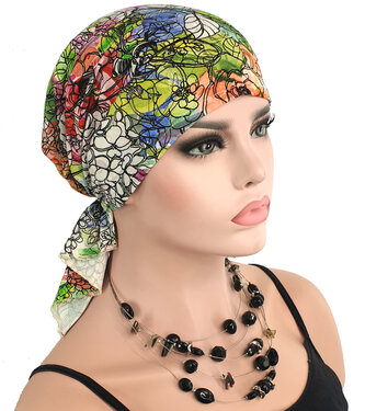 Bandana chemomuts hoofddoek voor haarverlies kleurtjes fantasie print