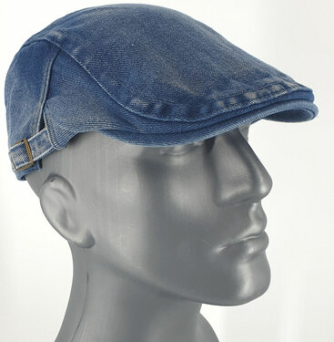 Gave washed denim pet driver cap flatcap spijkerstof