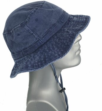 Vissershoed katoenen washed Boonie Safari hoed zomerhoed Aussi hat kleur blauw