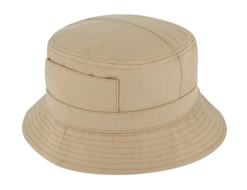 Katoenen bucket hat vissershoedje zonnehoed kleur beige grote maat XXL 62 63 centimeter