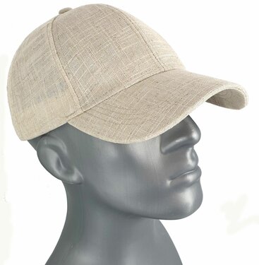 Linnen voorgevormde baseball cap zomerpet kleur beige