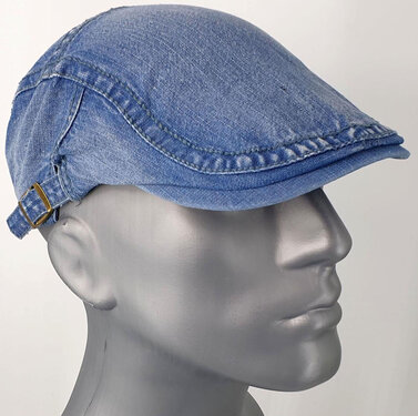 Lichtgewicht luchtige denim cap gebleekt midden blauw