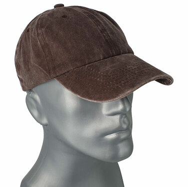 Washed katoenen baseball cap zomerpet kleur bruin