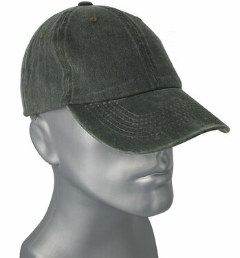 Washed katoenen baseball cap zomerpet kleur olijf groen