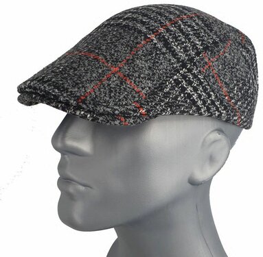 Flatcap winter winterpet klassiek kleur grijs zwart maat one size