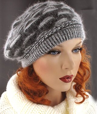 Muts baret wintermuts kleur grijs