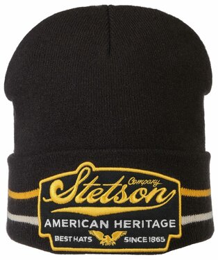 Stetson American Heritage wintermuts met omslag zwart van acryl