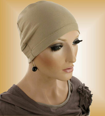 Chemo basismuts slaapmuts kleur champagne beige